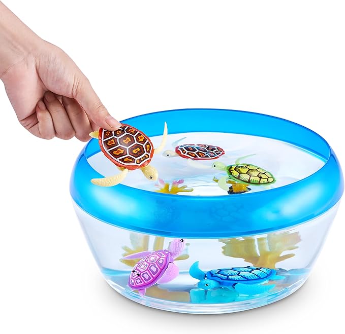 ROBO ALIVE Robo Turtle Robotic Swimming Turtle (Orange + Blue) by ZURU Water Activated, Comes with Batteries, Amazon Exclusive (2 Pack)