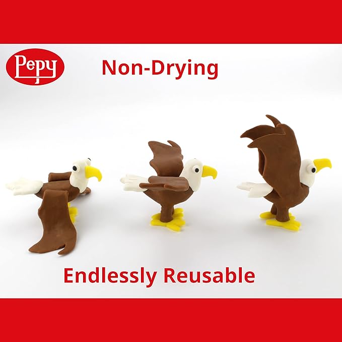 Pepy Plastilina Reusable and Non-Drying Modeling Clay; Set of 36; 3 Each of 12 Colors, 0.8 Ounces Each, Perfect for Arts and Crafts Projects