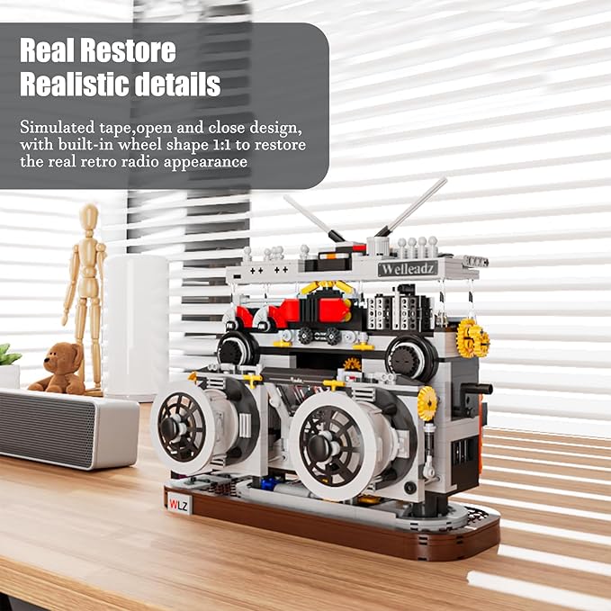 Building Blocks Radio Classic Retro Series,Collectible Display Model Toy as A Wonderful Gift Idea for Adults, Easter/Birthday for Boys and Girls 1199PCS