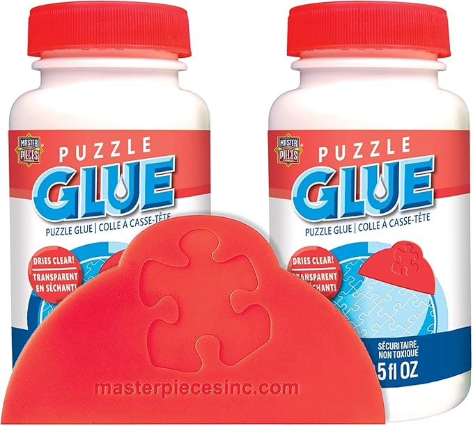 MasterPieces Puzzle Glue and Wide Plastic Spreader 5oz - Pack - Jigsaw Puzzle Saver Clear Glue for Puzzle Protector