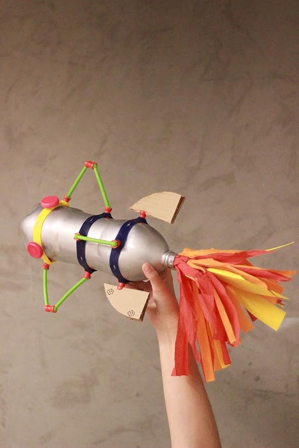 Open-Ended Educational Construction Arts and Crafts Building Toy Kit DIY Imaginative Recycling Toy-Making kit for Kids of All Ages Master 128 Pcs Set