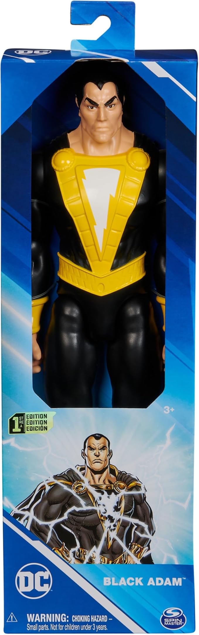 DC Comics, Black Adam Action Figure with Cape, 12-inch, Easy to Pose, Collectible Superhero Kids Toys for Boys and Girls, Ages 3+