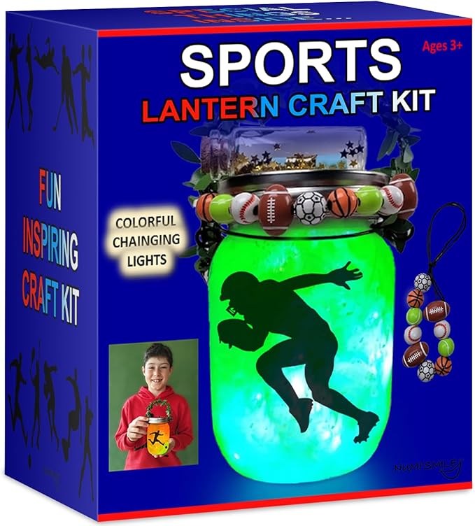 NUMI'SMILE Sports Nightlight Gifts for Boys, DIY Kids Crafts Ages 3 4 5 6 7 8-12 Years Old, Baseball, Soccer, Basketball, Football Gifts, Hockey, Tennis, Surfing Art Kit