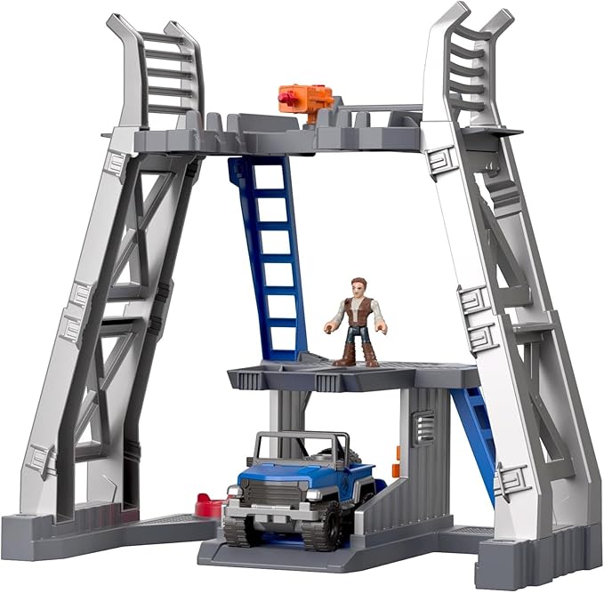 Fisher-Price Imaginext Jurassic World Dinosaur Toy, T. rex with Lights & Owen Grady Figure, Preschool Kids Ages 3+ Years (Amazon Exclusive)