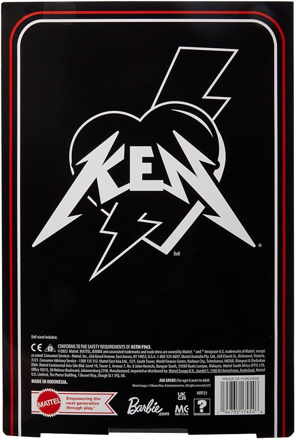 Barbie The Movie Collectible Ken Doll Wearing Big Faux Fur Coat & Black Fringe Vest with Bandana (Amazon Exclusive)