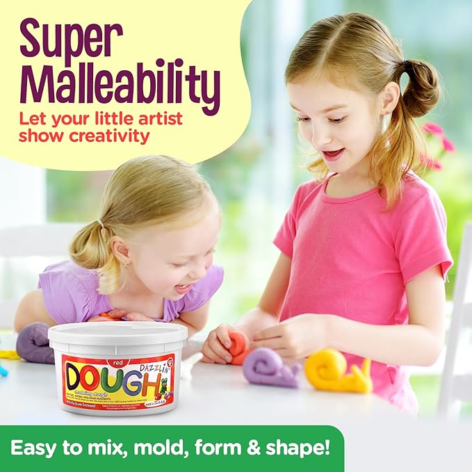 Hygloss Products Kids Scented Dazzlin’ Modeling Dough, 3lb, Red - Cherry Scent, 1 Piece