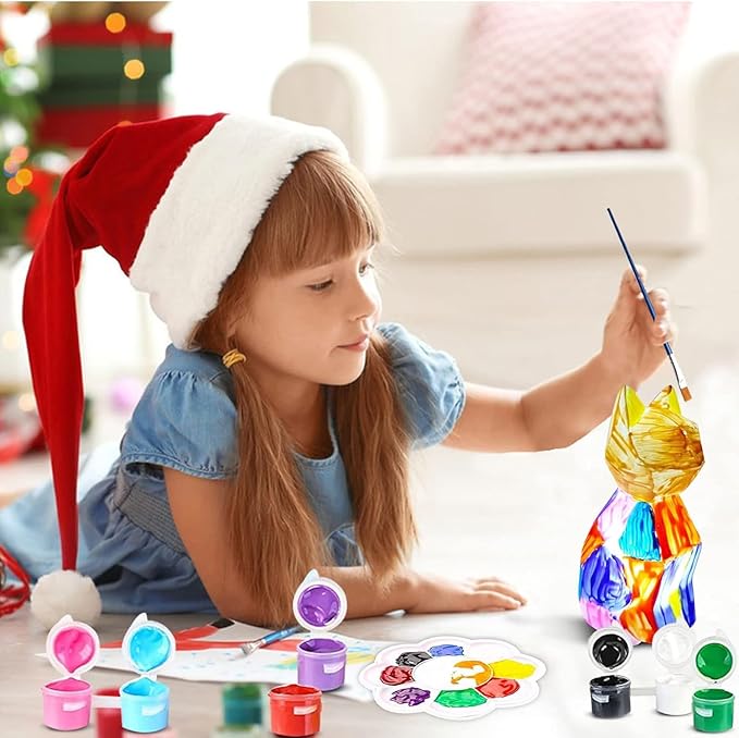 Paint Your Own Unicorn Lamp Art Kit, Gifts for Girls,DIY Arts and Crafts Unicorn Lamp Night Light,Creative Toy Art Supplies for Kids,Painting Kit Crafts for Kids Ages 5 6 7 8 9 10 11 12+ (Cat Lamp)