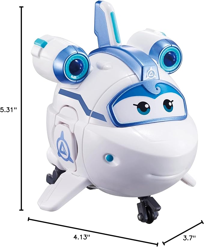 Super Wings 5" Transforming Supercharged Astra Airplane Toys Action Figure, Airplane to Robot in 10 Steps, Toy Plane Vehicle for 3-5 Year Old Boys & Girls, Birthday Gifts for Preschool Kids,White