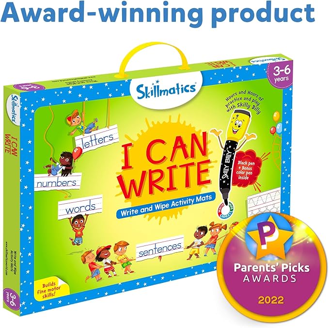 Skillmatics I Can Write, Preschool Learning Activities, Educational Toy and Game, Back to School Supplies, Gifts for Students, Kids, Ages 3, 4, 5, 6