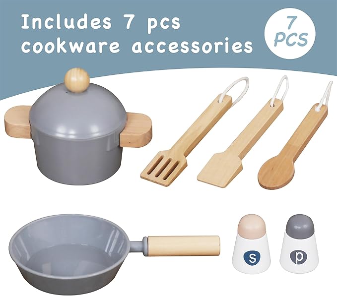 Kitchen Toy Playset for Kids, Electronic Play Stove with Light&Sounds, Pretend Play Cooking Toys Kitchen Set with Cookware Accessories,Toddler Toy Kitchens Festival Gift for 3+ Year Old Girls Boys