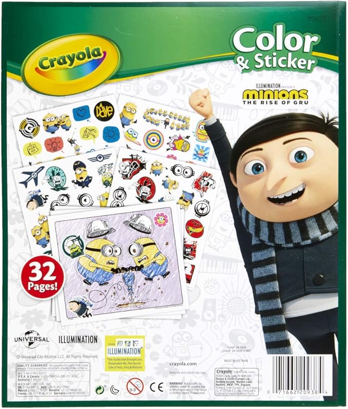Crayola Minions 2 Color & Sticker Activity, Minions Coloring Book