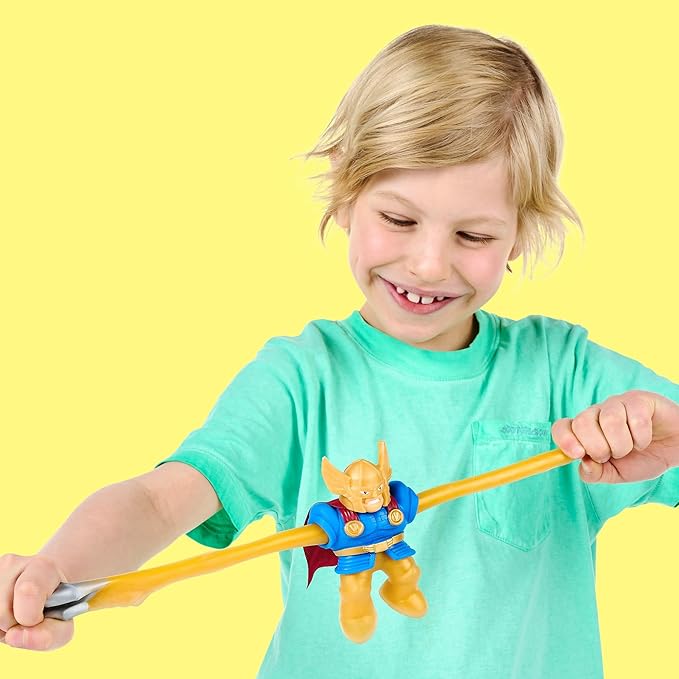 Heroes of Goo Jit Zu Goo Shifters Marvel Edition Stretchy Hero Battle Attack Thor | Super Scrunchy Marvel Toy Figure | Crush The Core | Transform The Color of The Goo | Stretches Up to 3X Its Size