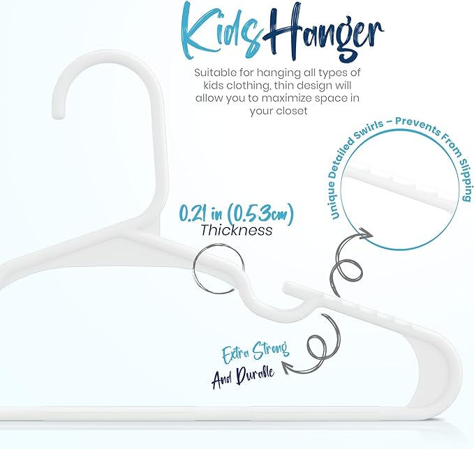 Utopia Home 240 Pack Kids Hangers - 11.5 Inch Plastic Baby Hangers for Closet - Childrens Hangers for Clothes & Infant Hangers for Closet - Ideal for Everyday Standard Use (White)
