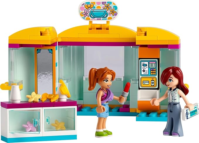 LEGO Friends Tiny Accessories Store and Beauty Shop Toy, Pretend Playset for Kids, Paisley and Candi Mini-Doll Characters and Mini Dolls Accessories, Great Gift for 6 Year Old Girls and Boys, 42608