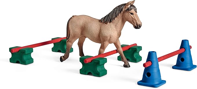 Schleich Farm World, Horse Toy for Girls and Boys, Pony Slalom Playset with Horse Figurine 12-piece set, Ages 3+