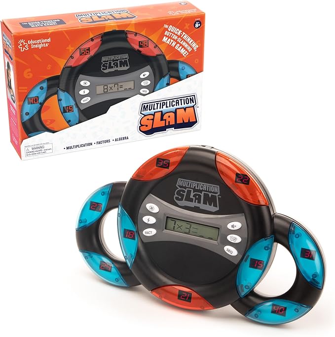 Educational Insights Multiplication Slam Electronic Math Game, Handheld Electronic Math Game For Kids, Ages 8+