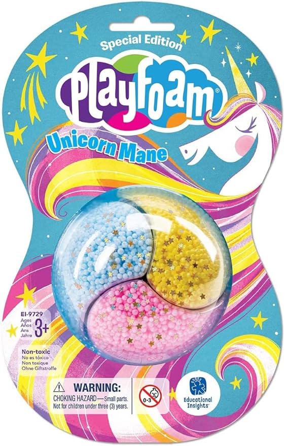 Educational Insights Playfoam Unicorn Mane Jumbo Pod Party 12 Pack - Unicorn Party Favors, Fidget Toys, Unicorn Toys for Ages 3+
