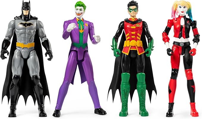 DC Comics, Batman 12-Inch Action Figure Collectible 4-Pack, Toys for Kids and Collectors Ages 3 and up (Styles May Vary)