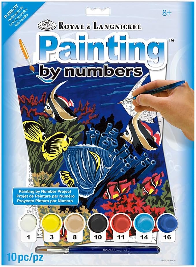 Royal & Langnickel Painting by Numbers Junior Small Art Activity Kit, All Underwater Life