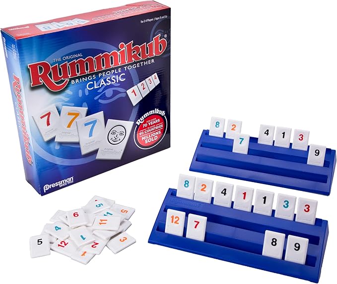 Pressman Rummikub - The Original Rummy Tile Game | Exciting Family Game of Strategy and Luck | Promotes STEM Skills | For Kids, Teens, Adults | 2-4 Players, Ages 8+