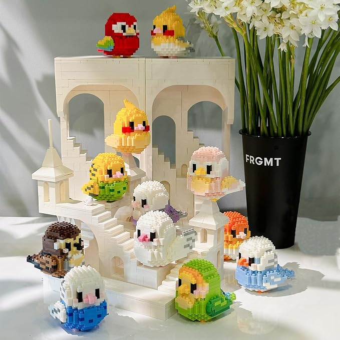 Birds Building Blocks for Adults Mini Building Blocks Birds Building Bricks Toy Micro Block Building Set Gift for Kids and Adults-242 PCS(Lovebird)
