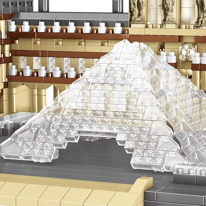 Paris Louvre Museum Building Blocks Set (3377Pcs) Famous World Architecture Educational Toys Micro Bricks for Kids Adults