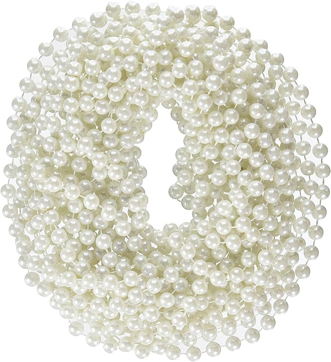 Rhode Island Novelty 48-Inch 12mm Faux Pearl Necklace, White, Pack of 12
