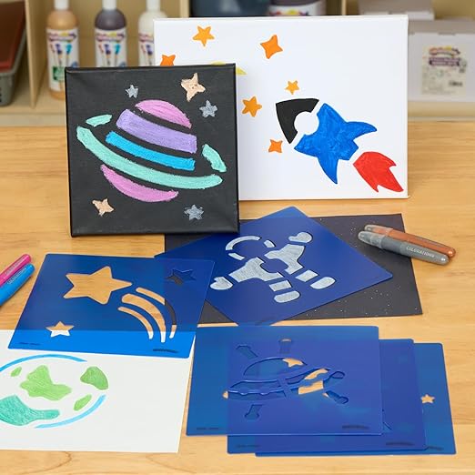 Colorations Space Stencil Set - Set of 12
