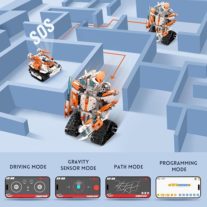 5 in 1 STEM Robot Building Kit, App & Remote Control Robot RC Toy for Kids, 689 Pcs Building Blocks Set, DIY Engineering Robotics Birthday Gift for Boys Girls Age 6 7 8 9 10 11 12 14+ Year old