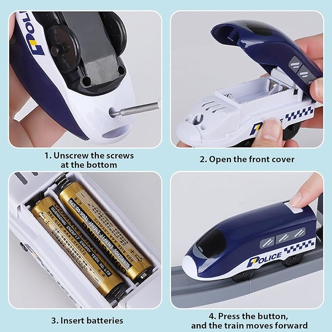 Wdmiya Train Set for Toddlers, 92 Pcs Train Toys for Kids Ages 2-8, Electric Trains Sets with Tracks (Magnetic Connection), Battery Operated Trains Birthday Gift for 2 3 4 5 6 7 8 Years Old