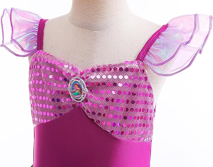 Little Girl Luxury Mermaid Costume Princess Dress for Girls with Accessories