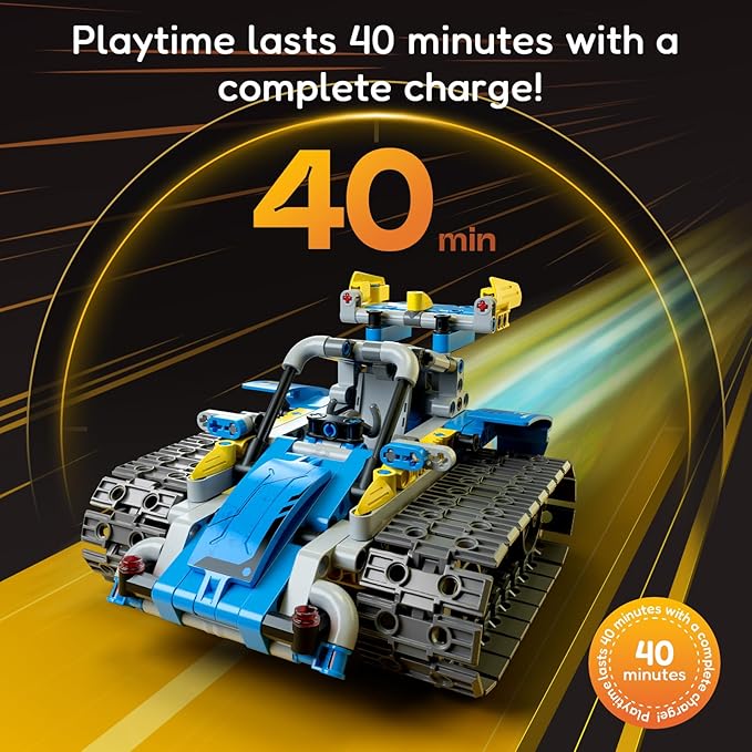 Sillbird 5in1 STEM Robot Building Kit Christmas Toys for Ages 8-13, Remote&App Controlled Educational Coding Technic Set for Kids Birthday Gifts for Boys Girls Aged 8 9 10 11 12 13+ (488 Pieces)-Blue