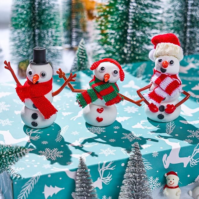 JOYIN Christmas Build Your Snowman Craft Kit, 6 Pack DIY Snowman Christmas Craft Kit for Christmas Party Favor, School Arts and Craft Activities, Xmas Gift Stocking Stuffers for Kids, Holiday Presents