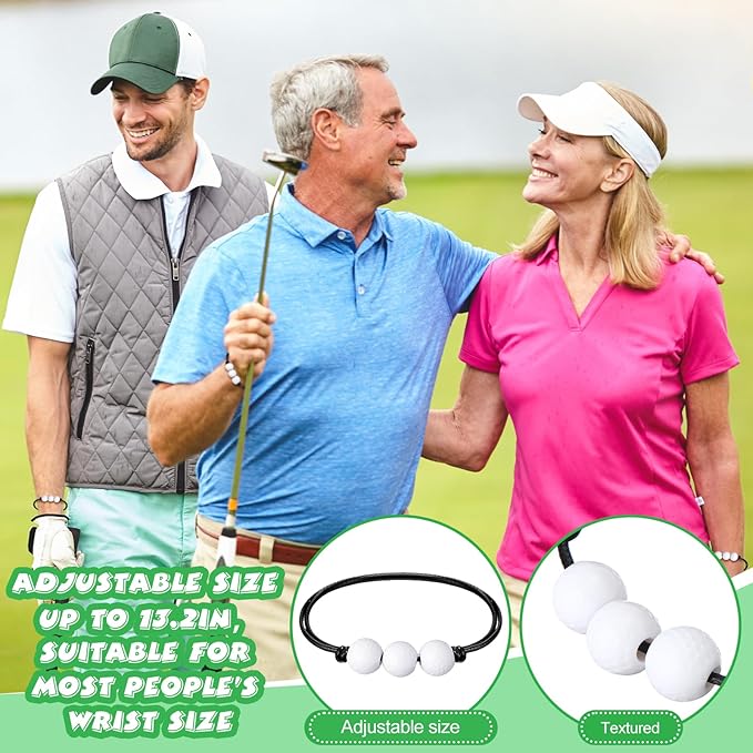 Poen 48 Pcs Golf Party Favors Set Golf Themed Supplies Includes 12 Golf Drawstring Backpack 12 Mini PVC Golf Ball 12 Golf Keychain 12 Golf Wax Thread Braided Bracelets Inspirational Gifts for Team