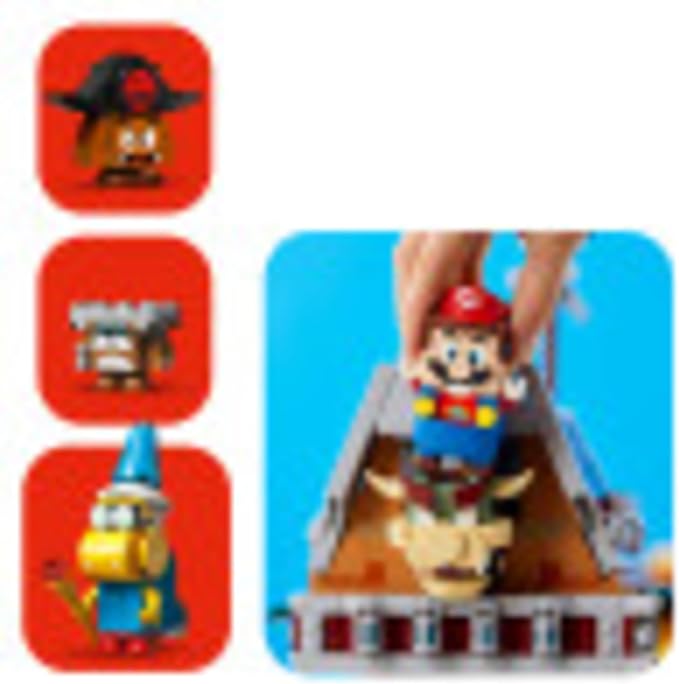 LEGO Super Mario Bowser's Airship 1,152 Piece Building Kit, Unveils Detailed Interior, Includes Kamek, Rocky Wrench, Goomba, POW Block, Cannon Start Pipe, For Ages 8+