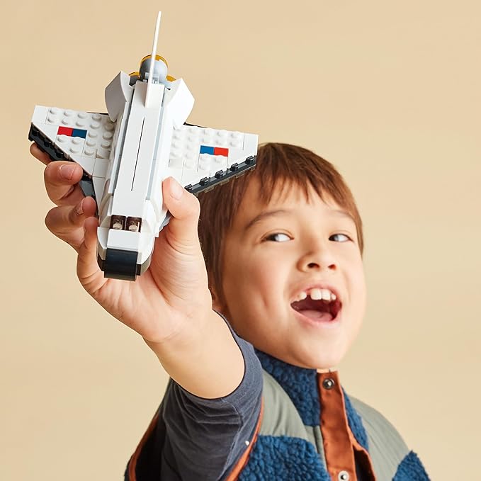 LEGO Creator 3 in 1 Space Shuttle Toys - Space Toys Building Set for Boys & Girls, Ages 6+ - Option to Build 2 Spaceships or Astronaut - Educational Gift for Kids Birthday & Holidays - 31134