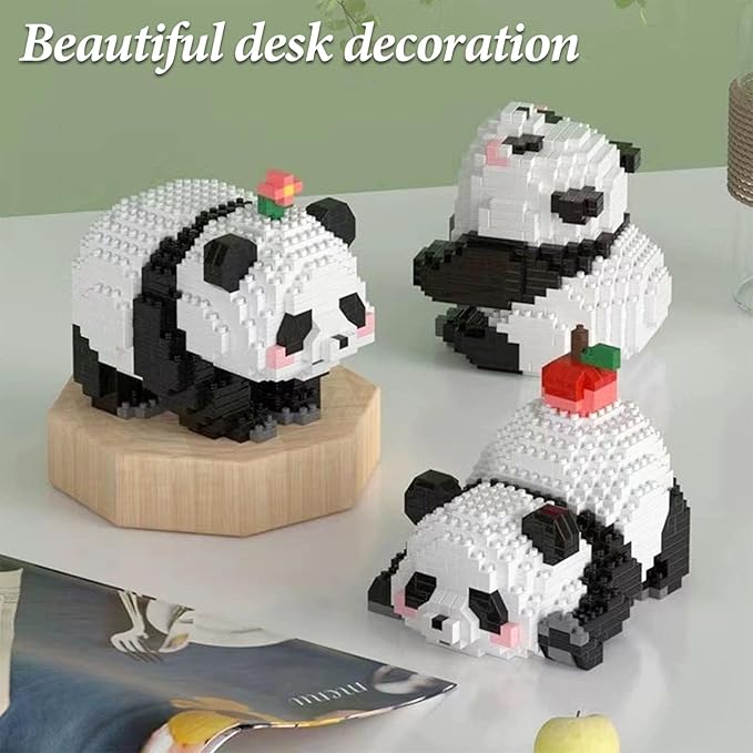 Creator 3 in 1 Animals, Mini Building Blocks Panda- 2 Pack, Party Favors- Micro Blocks Panda Toy for Kids 6+, Mini Blocks Building Sets for Adults, Birthday Gift for Boys and Girls(1626PCS)
