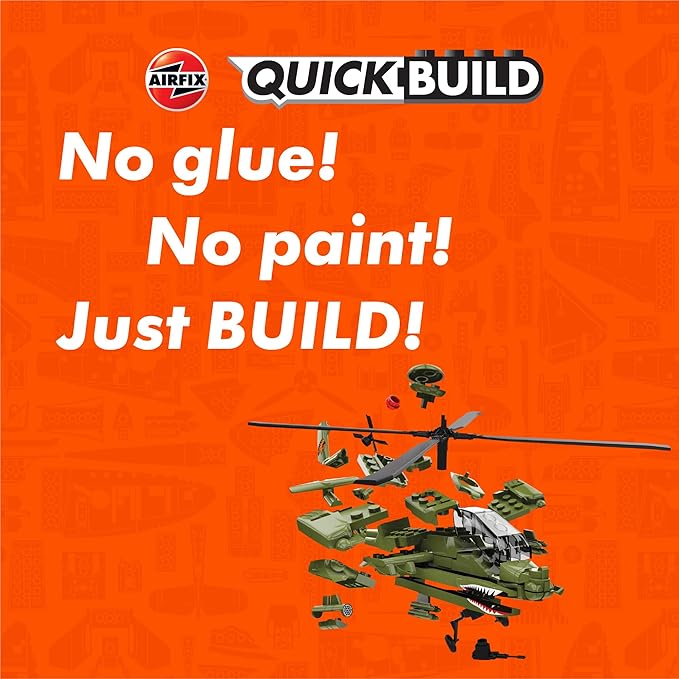 Airfix Quickbuild Boeing Apache Airplane Model Kit, Multi