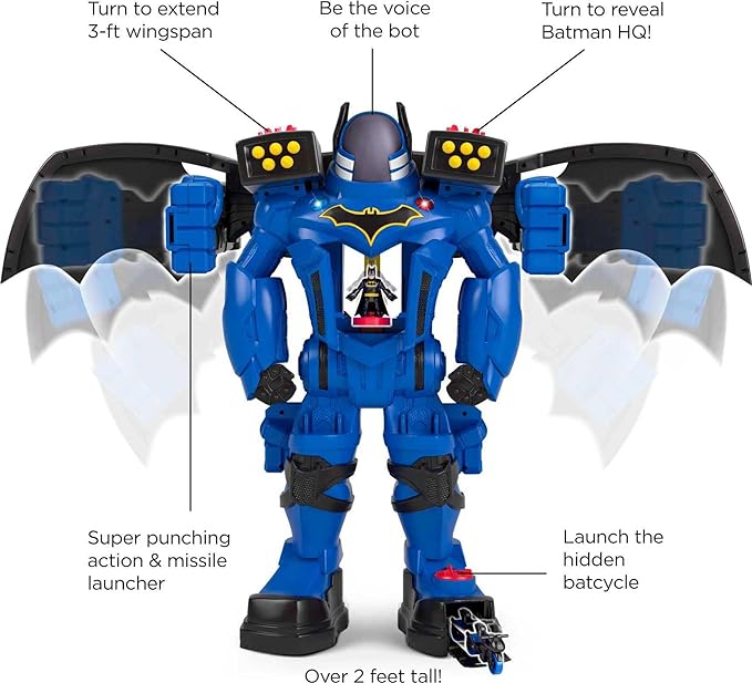 Fisher-Price Imaginext DC Super Friends Batman Toy, Batbot Xtreme Robot Playset, 30 Inches Tall with Figure for Pretend Play Kids Ages 3+ Years (Amazon Exclusive)
