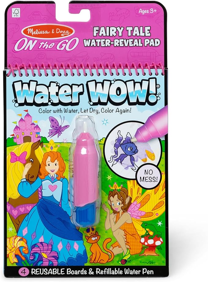 Melissa & Doug On the Go Water Wow! Reusable Water-Reveal Activity Pad - Fairy Tale - FSC Certified