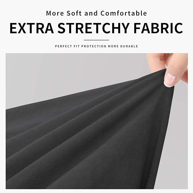 Easy-Going 100% Dual Waterproof Oversized Loveseat Cover Stretch Soft Couch Cover for Dogs, Sofa Slipcover for 2 Separate Cushion Couch Leakproof Furniture Protector for Kids, Pets Dark Gray