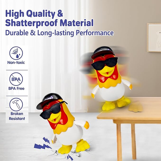 TOYMAKER La Granja de Zenon Black Hats Bartolito Chicken Baby Toys Dancing Toddlers Toys，Music Kids Interactive Early Learning Educational Toys for 1 2 3 4 Year Old Boys Girls Birthday and Christmas