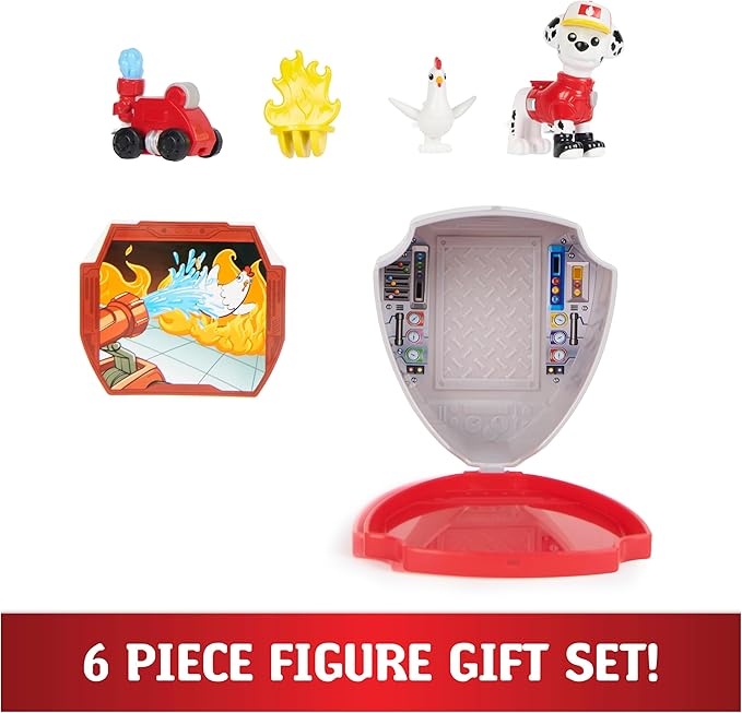 Paw Patrol, Big Truck Pups Marshall Action Figure with Clip-on Rescue Drone, Command Center Pod and Animal Friend Kids Toys Ages 3 and up