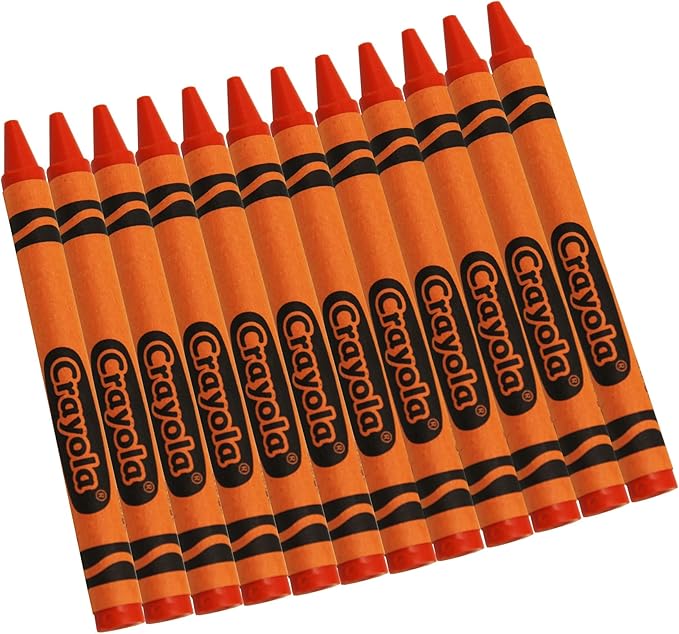 Crayola Crayons, Orange, Single Color Crayon Refill, 12 Count Bulk Crayons, School Supplies