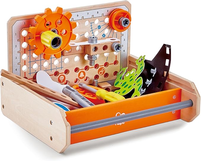 Hape Science Experiment Toolbox | Colorful Wooden 32 Experiment Kit, Fun Educational Science Kids Toy Set & Know-How Instruction App