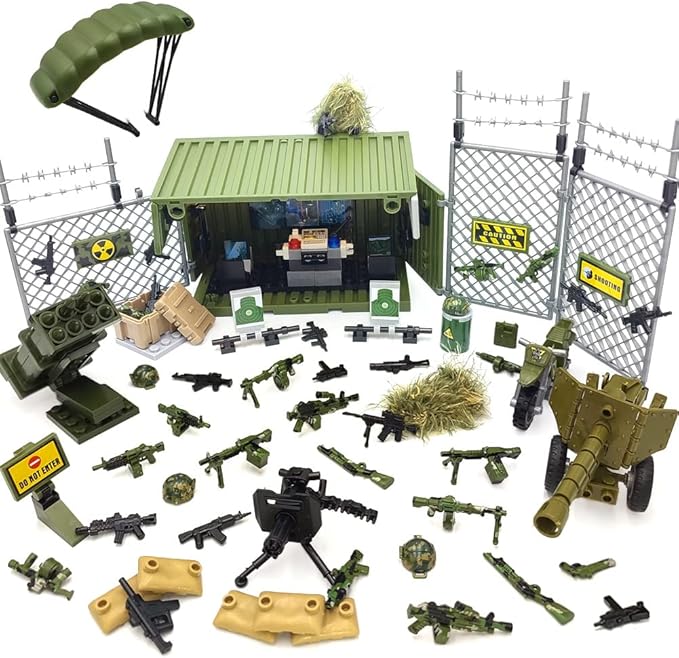 ZHX WW2 Army Military Guns Weapons and Armor Toy Thunder Containers Command Operations Building Block Toy Battle Sets for Kids