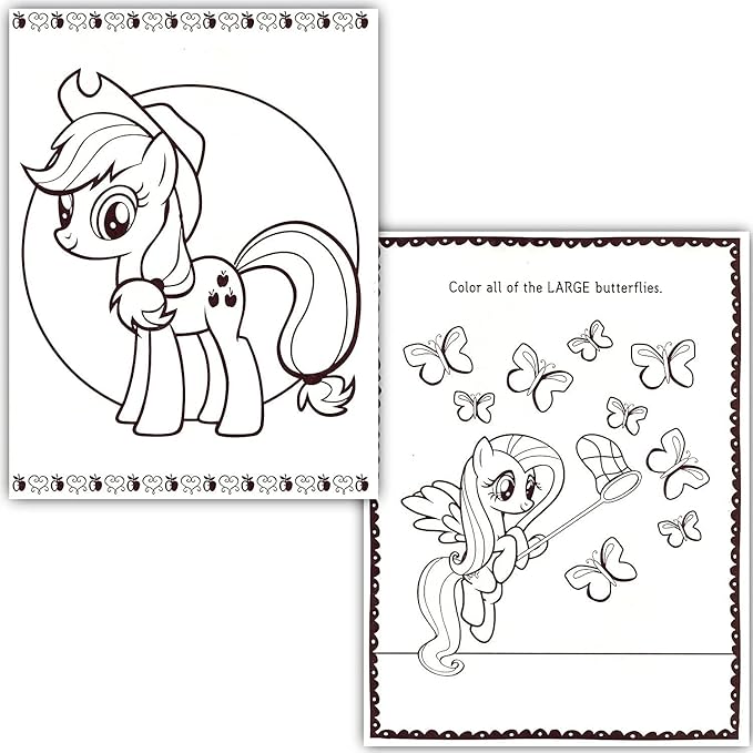 M L P My Little Pony Coloring Book Bundle with Stickers (2 Jumbo Books Featuring Rainbow Dash, Fluttershy, Pinkie Pie and More)