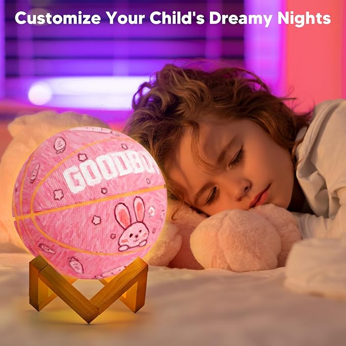 Paint Your Own Basketball Lamp Kit,16 Colors 4.7 Inch DIY 3D Basketball Night Light,Arts and Crafts for Kids Ages 4-12,Art Supplies for Kids Girls Boys Birthday Gifts