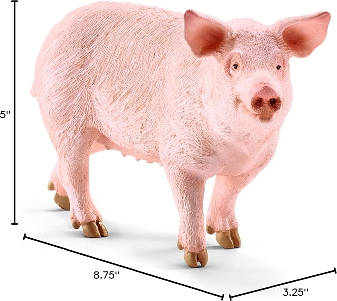 Schleich Farm World 7-Piece Farm Animal Gift Set Including Dalmatian, Cat, Pig, Goat, Rooster, Texas Longhorn Calf and Pinto Foal Animal Toys