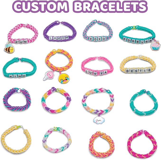 Rainbow Loom: Forever Friends - 3000+ Piece Rubber Band Bracelet Kit, DIY Jewelry, 100 Alpha Beads, 10 Cute-Tique Charms, 2 Happy Looms, Kids Ages 7+